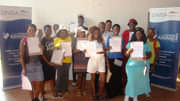 Community participants showcasing their certificates of attendance